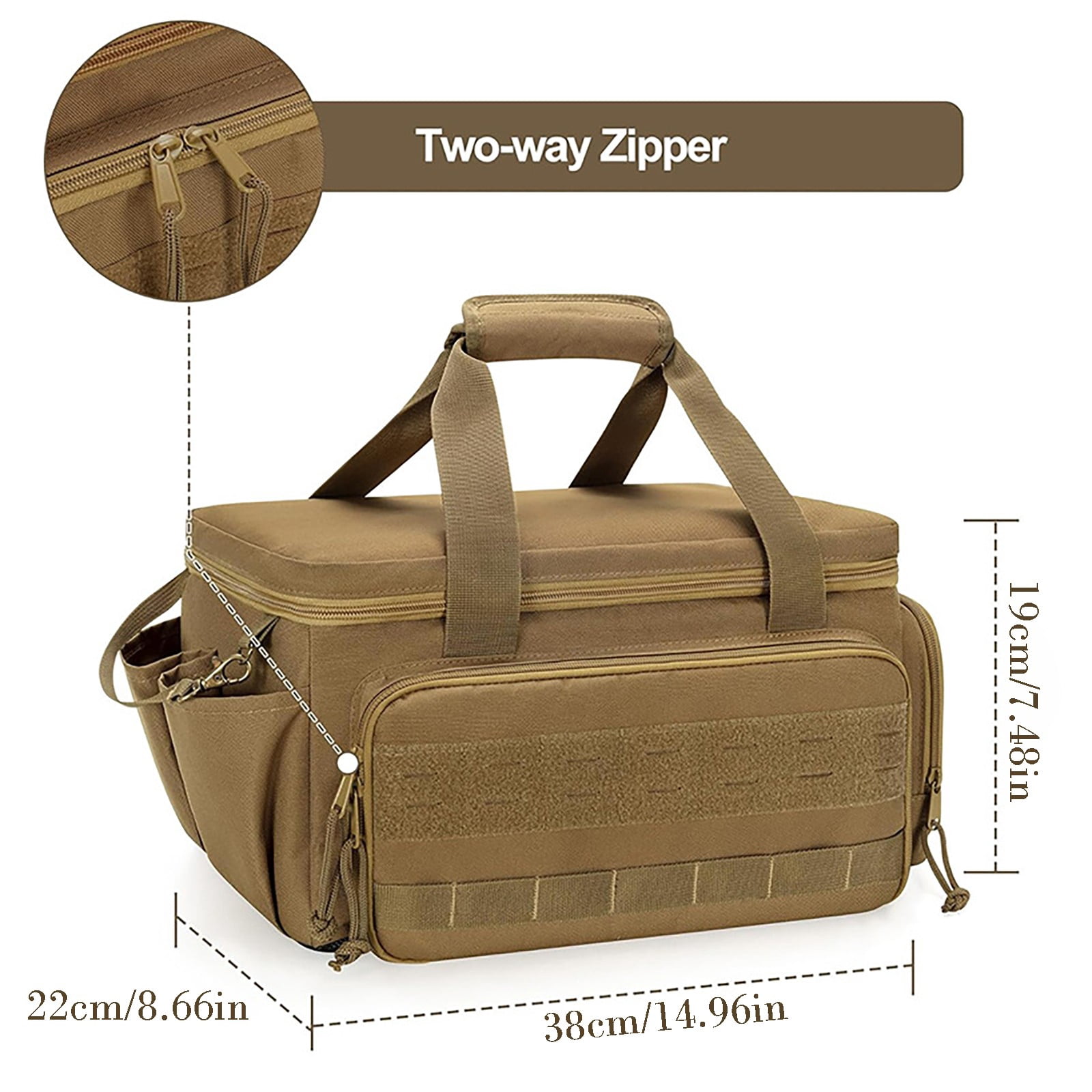 14 Inch Wide Mouth Tool Bag - Heavy Duty Tool Organizer with Adjustable Shoulder Strap & Ergonomic Handle - Large Capacity Utility Bag for Electricians, Plumbers, Mechanics & Contractors