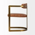 thumbnail image 4 of Mercana Hoskins I Brown Leather Seat Gold Iron Frame Dining Chair, 4 of 9