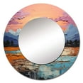 thumbnail image 3 of Designart "EFlowal Terrain II" Abstract Landscapes Rund Mirror For Wall Decor - Large Yellow Round Printed Mirror - Modern Round Mirror 23" x 23" Inch, 3 of 6