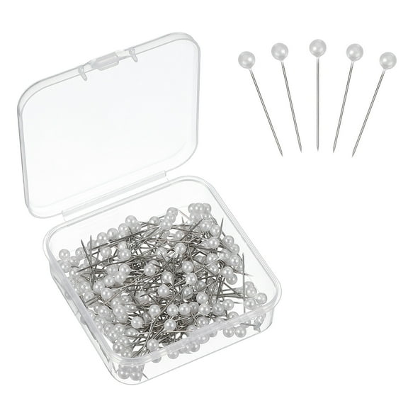 Uxcell 100pcs Sewing Pins, 1 Inch Round Pearl Head Corsage Pins for Wedding DIY Craft, White