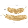 thumbnail image 3 of DecMode Gold Resin Feather Bird Wall Decor (2 Count), 3 of 10