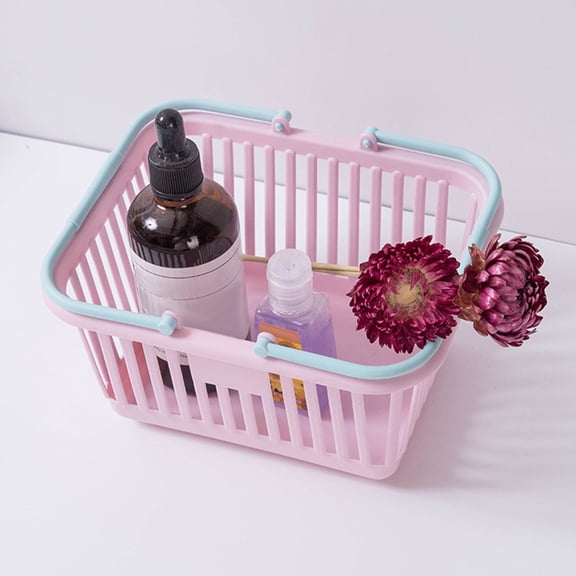 RENACLIPY 2-Pack Plastic Storage Baskets Organizer for Makeup, Cosmetics, Bathroom, and Home Storage Solutions