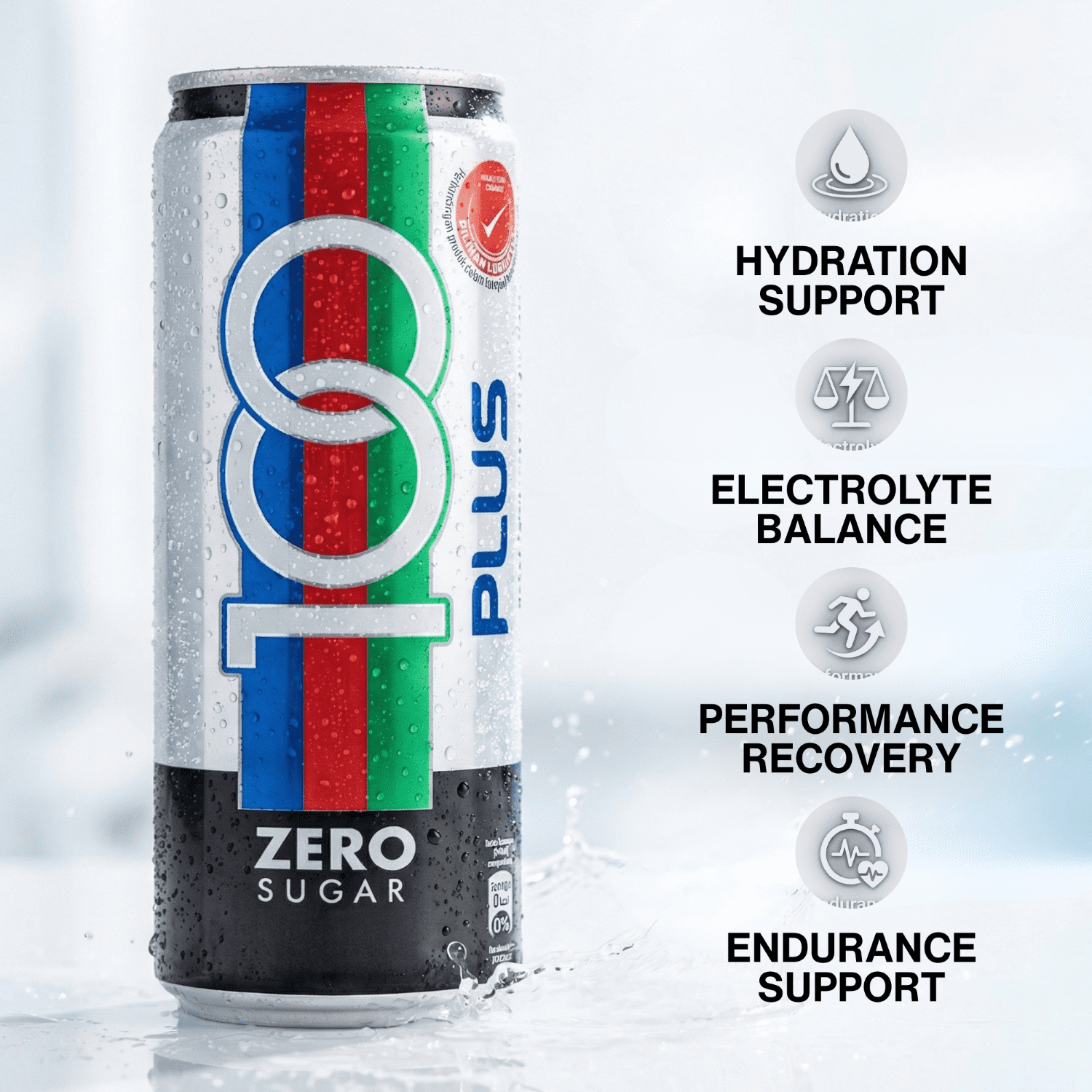 100PLUS Zero Sugar Electrolyte Sports Drink – Isotonic Hydration & Instant Energy Support – Caffeine Free Carbonated Sports Drink for Workout Recovery & Daily Hydration, 11 Fl Oz (Pack of 18)
