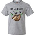 thumbnail image 3 of Inktastic My Great Aunt Loves Me Cute Sloth and Baby Youth T-Shirt, 3 of 5