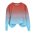 thumbnail image 6 of SGFCWSX Girls Lightweight Sweatshirt Crew Neck Gradient Pullover Top Kids Fall Long Sleeve Sweatshirts Wine Size 3 Years, 6 of 6