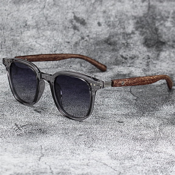 Vintage Sunglasses for Women and Men Trendy Retro Wood Grain Polarized UV Protection Eyewear