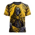 thumbnail image 4 of Halloween Gift for Men Graphic Halloween Short Sleeve T Shirt with Casual Crew Neck Top for Everyday Wear and Seasonal Parties Yellow 3XL, 4 of 4