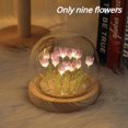 thumbnail image 1 of Flor de tulipán Artificial, adornos de luz nocturna hechos a mano, lámpara LED de noche para mesita de noche, decoración de escritorio de dormitorio, regalos de cumpleaños, lámpara de mesa, 1 of 5