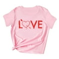 thumbnail image 2 of EGNMCR T-Shirts pour Femmes Mode Femmes T-shirt à Manches Courtes Imprimé de la Saint-Valentin Hauts Graphiques Fantaisie, 2 of 3