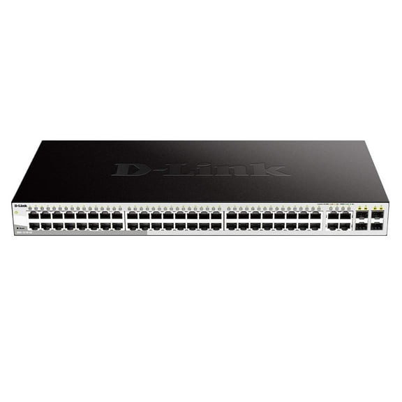 D-Link 52-Port Gigabit Smart Managed Switch | 48 GbE   4 Combo SFP Ports | L2  | Static Routing | VLANs | Cable Diagnostics | Web Managed | Rackmount | NDAA Compliant | Lifetime Warranty (DGS-1210-52)