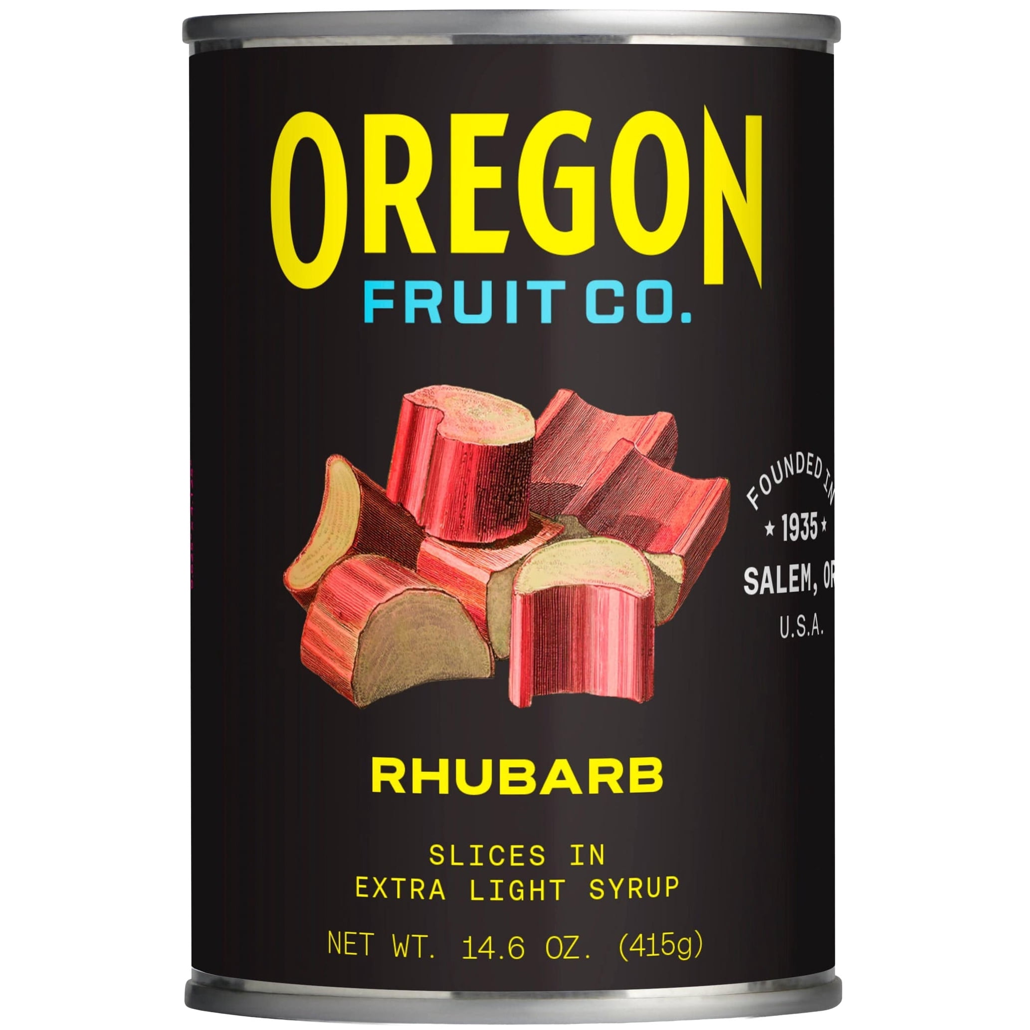 (2 pack) Oregon Fruit Co. Rhubarb Slices in Extra Light Syrup, 14.6 oz Can