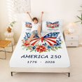 thumbnail image 3 of Manfei Watercolor Butterfly Bed Sheets, Patriotic Floral 250 Print Full Size Sheets, White, Polka Dots Reversible 4pcs (1 Flat Sheet, 1 Fitted Sheet and 2 Pillowcases), 3 of 6