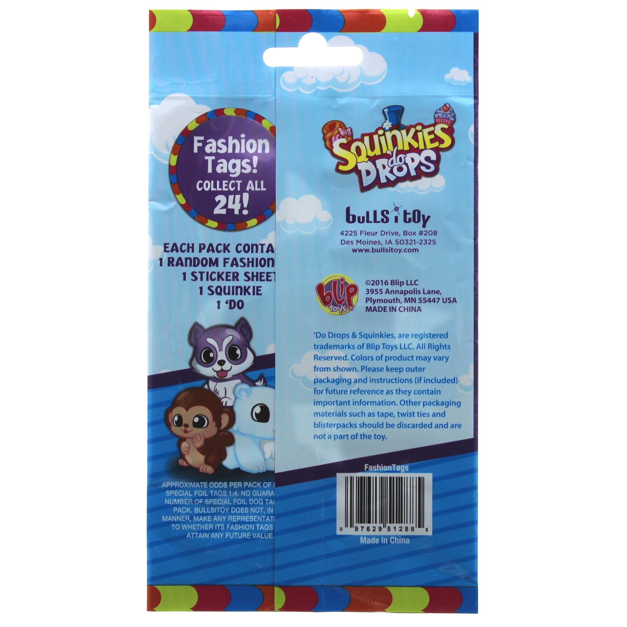 SQUINKIES DO DROPS FASHION TAGS & SQUINKIE,DO,STICKER PER PACK LOT OF PACKS 6 