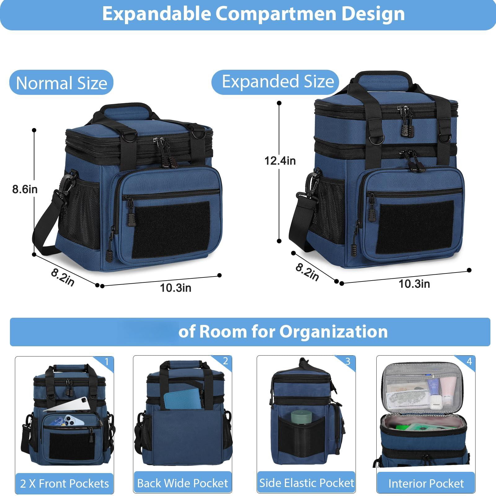 Insulated Tactical Lunch Bag Cooler 16L C_Blue for Work Outdoor Trips