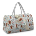 thumbnail image 2 of Garronmavis Highland Cow Floral Quilted Duffle Bag for Women, Large Weekender Overnight Bag Travel Carry On Bag with Zipper Pocket, Cute Gym Dance Tote Bag, 2 of 7