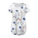 thumbnail image 5 of Mujeres de Verano Tops de Manga Corta Impresa Casual Cuello Redondo Plisado Superior 95% Poliéster 5% Spandex, Blusa de Moda para Todas las Estaciones, 5 of 6