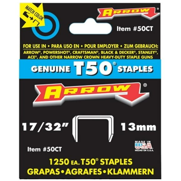 Arrow Fastener Co. .53in. T50 Staples 50CT24 - Pack of 4