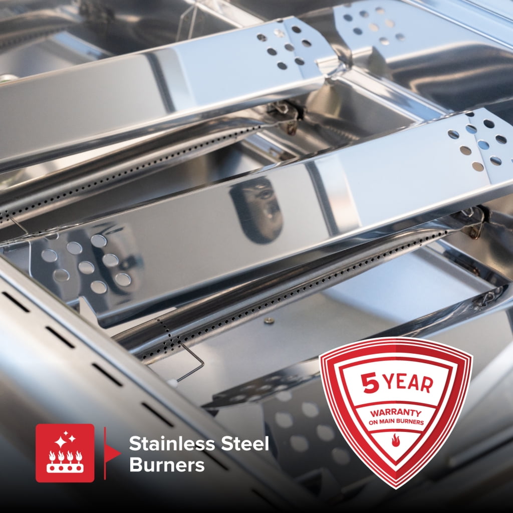 Nexgrill 3-Burner Stainless Steel Propane Gas Grill with Side Tables, 40,500 BTUs, 4 Wheel Transport, 591 SQ. IN. Cooking Space, Outdoor Kitchen Grill for BBQs, Patios, and More - 720-0830MN