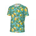 thumbnail image 5 of T Shirt For Men Gym Lemon Tree Hippie Floral And Leaf Print Summer Tee Shirt O Neck Streetwear Tops, 5 of 7