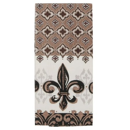 Belle Maison Fleur De Lis Black And Brown 26 Inch Print Kitchen