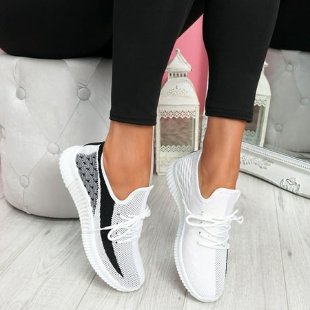 

Women s Fashion Mesh Wedge Ladies Lace Up Casual Breathable Shoes