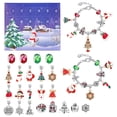 thumbnail image 1 of Conjunto de pulseras de calendario de cuenta regresiva de 24 días de Navidad, pulsera DIY creativa, tema de Festival para niñas pequeñas, adultos, principiantes, 1 of 4