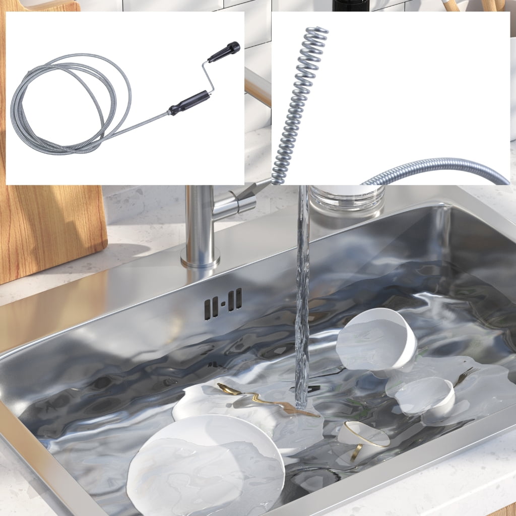 5pcs Pipe Plumbing Cleaning Set 118 Inch Spirals 61 Inch Brush 19.7 Inch Snake Suitable for Kitchen and Bathroom Drains