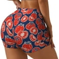 thumbnail image 2 of Wukai Hand Drawn Tomatoes Print Pack Biker Shorts for Women Yoga Workout Gym Running Scrunch Active Shorts-Large, 2 of 8
