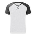 thumbnail image 3 of Men's European Color Blocked Fitness Short Sleeve T-Shirt - Casual Loose Round Neck Sports Base Shirt, 3 of 4