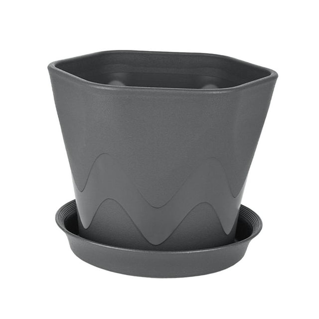 Colaxi Pot de Fleurs avec Base Jardinière Moderne Robuste pour Légumes pour Cour, Patio, Maison Gris