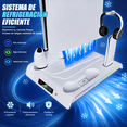 thumbnail image 2 of Soporte refrigeración PS5 con cargador doble mandos, luces RGB 9 colores y ventilador 3 velocidades. Compatible PS5 Pro/Slim/Original. Todo en uno., 2 of 7