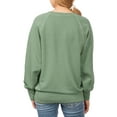 thumbnail image 4 of MixMatchy Women's Solid Pigment Dyed French Terry Side Pockets Pullover Sweatshirt Top, 4 of 5