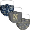 Adult Fanatics Branded Navy Midshipmen All Over Logo Face Covering 3-Pack