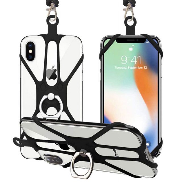 Janrevotw 2 In 1 Cell Phone Silicone Lanyard Strap Case Holder With Detachable Neck Strap Universal For Smartphone