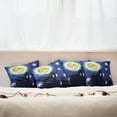 thumbnail image 3 of Ambesonne Moon Throw Pillow Cover 4 Pack, Country Houses Full Moon, 18", Dark Blue Black Yellow, 3 of 6