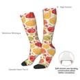 thumbnail image 4 of Xecao Cute Colorful Pumpkins print thigh-high socks, crafted for both men and women with a stretchy, high-opaque design perfect for daily wear, 4 of 6