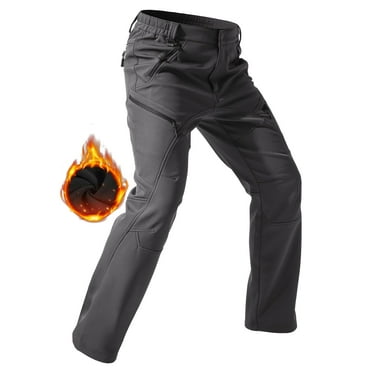 Moosehill Men's Waterproof Snow Ski Pants Fleece Lined Winter Insulated Warm Hiking Pants Grey 3XL