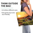 thumbnail image 2 of Balery Oil Painting Style Pasture Cow Bolsa Tote Estilo Estético con Cremalleras, Bolsa de Hombro, Bolsa de Compras Grande y Plegable, 2 of 8
