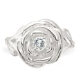 thumbnail image 5 of Auriga Fine Jewelry 925 Sterling Silver Polished CZ Flower Rose Ring for Women Size 7, 5 of 6