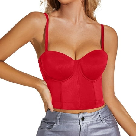 

Summer Tops For Women Corset Bustier Corset Tight Fitting Corset Suspender Solid Short Fashion Blouse