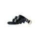 thumbnail image 3 of Cinturón Cinto Cintilla De Cuero Corre Con Hebilla Redonda Elegante De Moda Para Mujeres De 1" De Ancho Casual Negro Fit waist 31-37 inches, 3 of 7