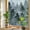 Green, variant on Christmas Tree Privacy Window Film, Decorative Stained Glass Window Film, Winter Snowflake Retro Green Forest Resuable Rainbow Static Cling for Home Bathroom Living Room Glass Door 17.7"x39.3"