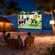 Florascent 150 Projector Screen with Stand, 16:9 4K HD Portable Outdoor Projector Movie Screen for Home Backyard Theater