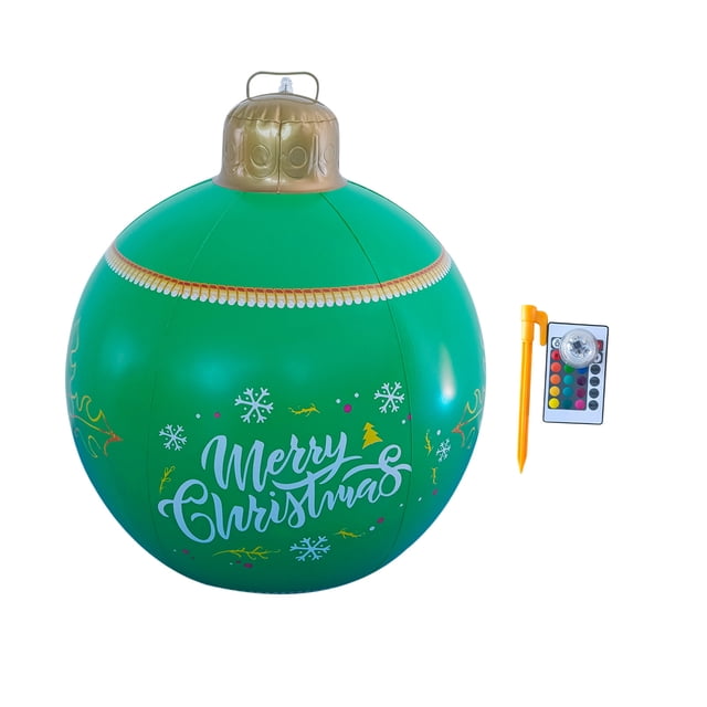 DPTALR PVC Inflatable Christmas Ball With Large Weight Stand Firmly On The Yard, 24 Inch Outdoor Decorated With, Remote
