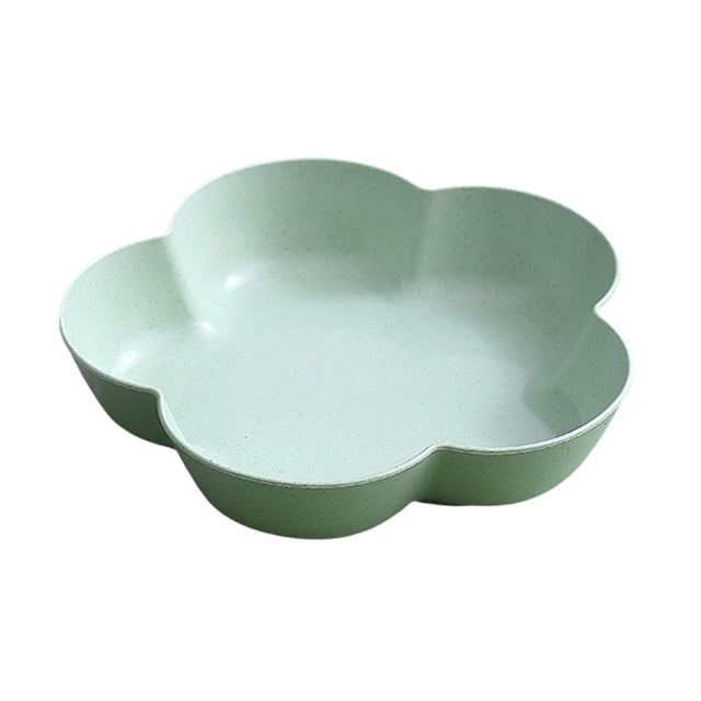 Assiette à Dessert en Forme de Fleur en Paille de Blé Verte, Bol à Salade, Petit Plat de Service, Assiette Réutilisable Écoresponsable Compatible Micro-Ondes pour Collation, Gâteau, Trempette, Sauce, 7,1 Pouces, 0,12 Lb