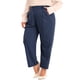 thumbnail image 4 of Conjuntos de trabajo de oficina para mujeres de tallas grandes Agnes Orinda, pantalones de negocios casuales de cintura alta y rectos con bolsillo 4X azul oscuro, 4 of 6