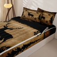 thumbnail image 3 of Castle Fairy Rustic Animal Deer Zipper Twin Comforter Sets with Fitted Sheet and 2 Pillowcases,Wildlife Bear Paw Zipper Bedding Set,Taupe Black Brown,Black Reversible,4-Piece, 3 of 6