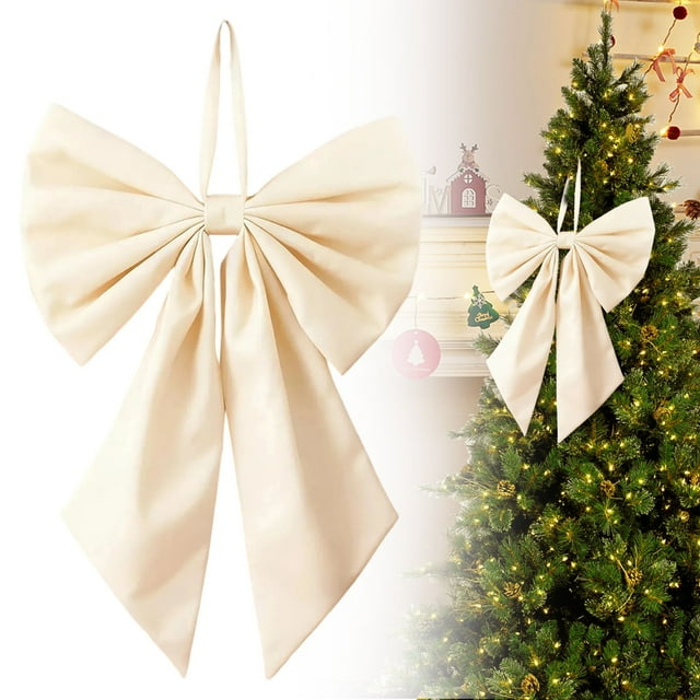 ZTTD Christmas Tree Topper Bow 7 x 10 Inch, Large Bows Christmas Decorations, Velvet Bow Christmas Wreath for Home Wreath Wall Backdrop Birthday Wedding Party Decor