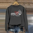 thumbnail image 2 of EHQJNJ Sweat-Shirt Col Rond Femme Décontracté Imprimé Col Rond Manches Longues Noir Graphique, 2 of 4