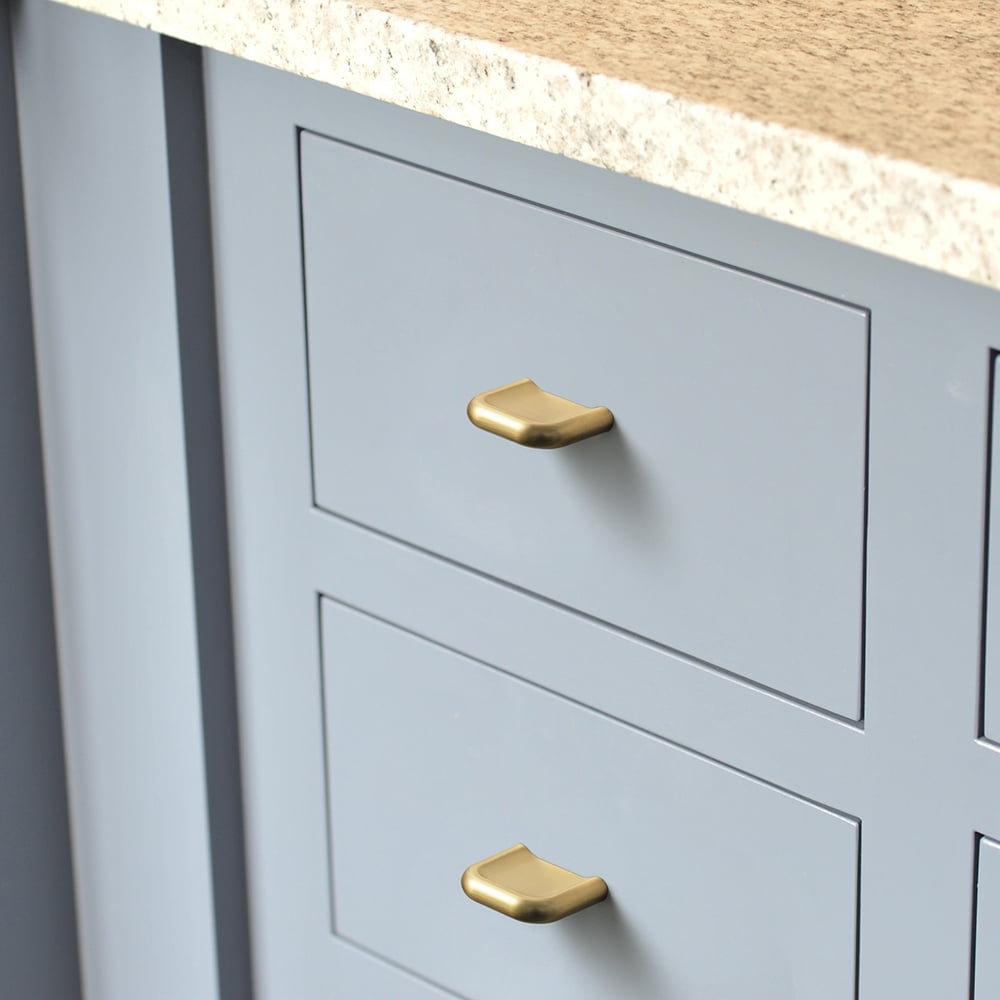 Goo-Ki 12 Pack Light Brushed Brass Cabinet Drawer Knobs, Zinc Alloy Cabinet Handles Hardware for Dresser,Wardrobe,Cupboard (2057)